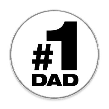 Number 1 Dad best dad dad daddy parents kids - Round  fridge magnet - white - Front