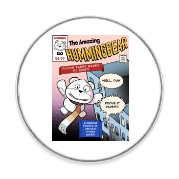 Der erstaunliche Hummingbear #0 - Runder Kühlschrankmagnet - Weiß - Vorne