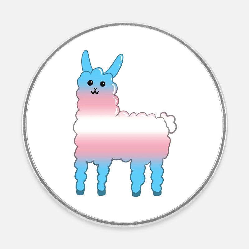 Lama Trans - Runder Kühlschrankmagnet - Weiß