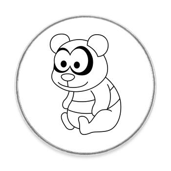 Panda Comic Animal - Round  fridge magnet - white - Front
