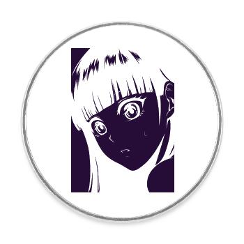 shocked cute girl - Round  fridge magnet - white - Front