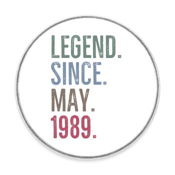 Legende seit Mai 1989 - Runder Kühlschrankmagnet - Weiß - Vorne