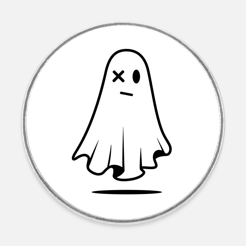 Ghost - Runder Kühlschrankmagnet - Weiß