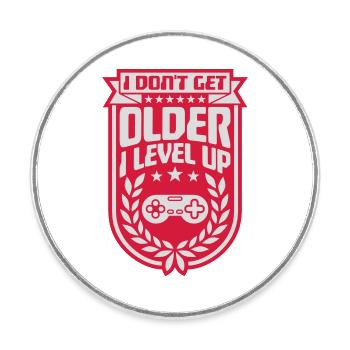 get older level up - Round  fridge magnet - white - Front
