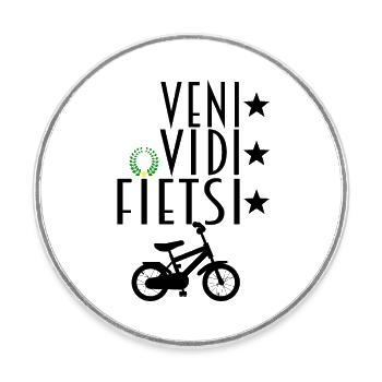 VENI VIDI ( FIETSI ) VICI - Runder Kühlschrankmagnet - Weiß - Vorne