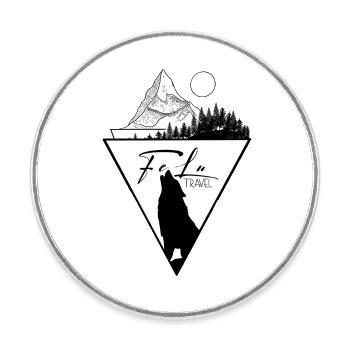 FeLu Travel - Runder Kühlschrankmagnet - Weiß - Vorne
