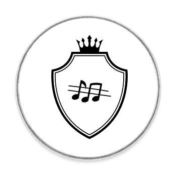 Musik Noten Wappen - Runder Kühlschrankmagnet - Weiß - Vorne