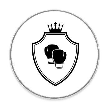 Boxhandschuhe Wappen - Runder Kühlschrankmagnet - Weiß - Vorne