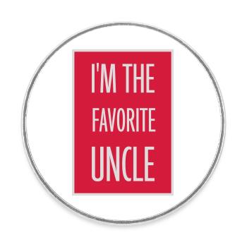 at The Favorite Uncle - Round  fridge magnet - white - Front