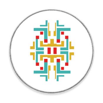 Art abstrait des couleurs - Magnet rond - blanc - Devant