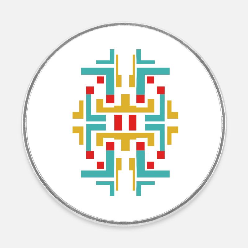 Art abstrait des couleurs - Magnet rond - blanc