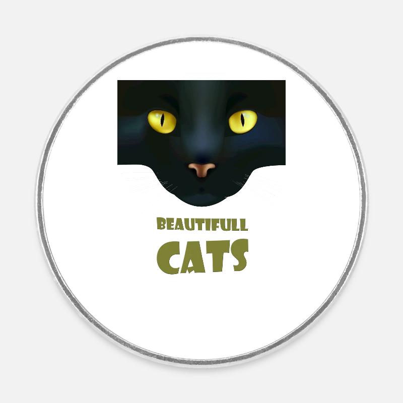 Beaux chats - Magnet rond - blanc