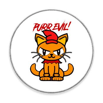 Purr evil - Round  fridge magnet - white - Front