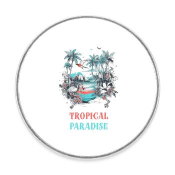 Tropical Paradise - Round  fridge magnet - white - Front