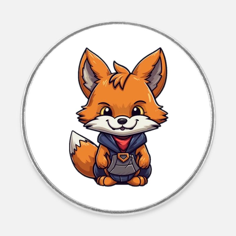 Méchant renard - Magnet rond - blanc