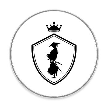 Armoi-froid guerrier samouraï - Magnet rond - blanc - Devant