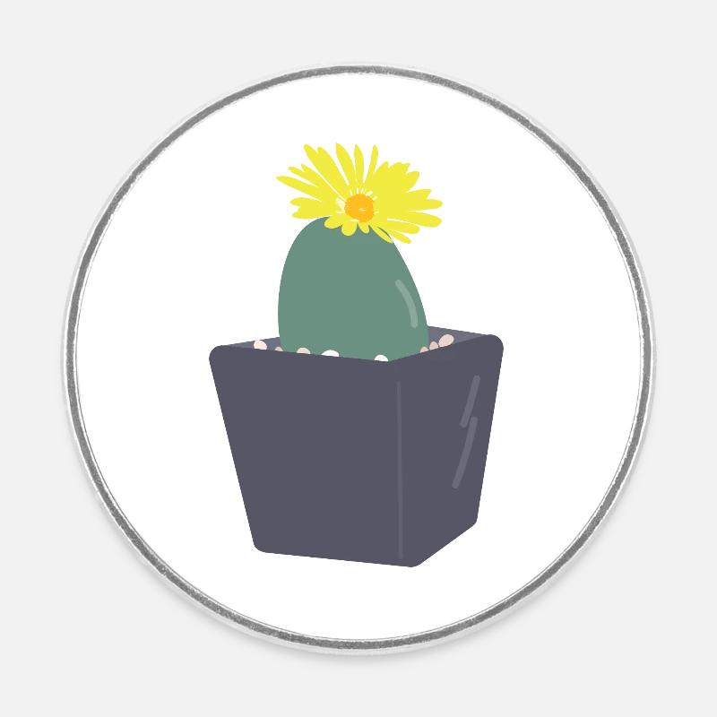 Fleurs de Lithops3 - Magnet rond - blanc
