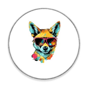 Theo the Jackal - Round  fridge magnet - white - Front