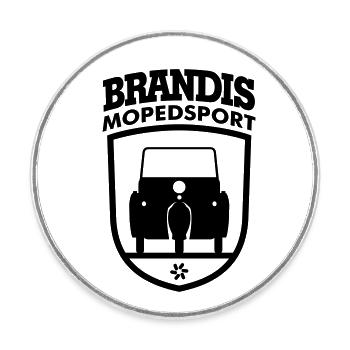 Krause Duo Mopedsport Brandis Emblem - Runder Kühlschrankmagnet - Weiß - Vorne