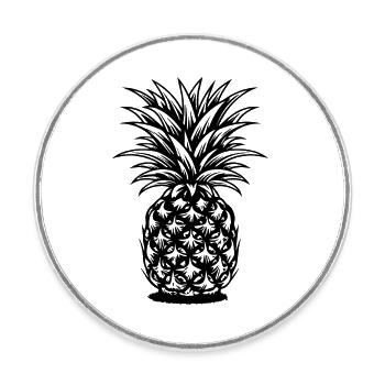 Ananas - Runder Kühlschrankmagnet - Weiß - Vorne