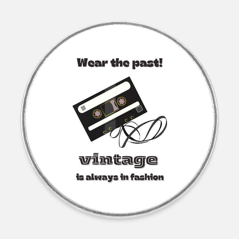 Cassettes vintage - Magnet rond - blanc
