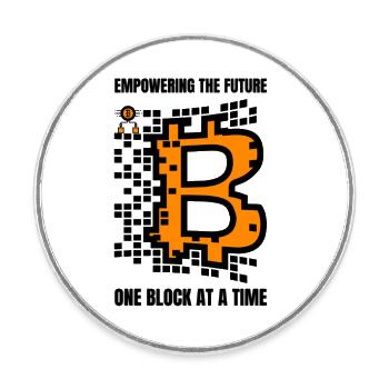 Bitcoin Blockchain Money Cadeau Idée Cadeau - Magnet rond - blanc - Devant