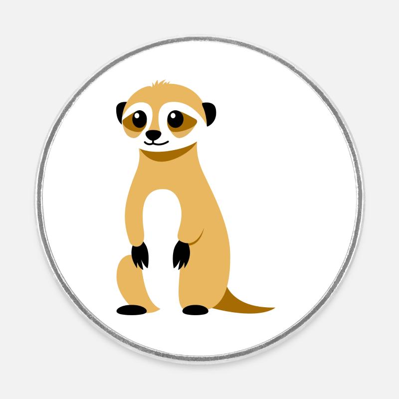 Meerkat - Round  fridge magnet - white