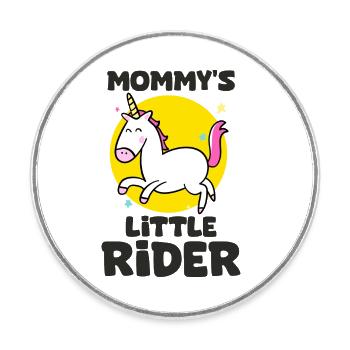 petit cavalier de maman cavalier chevaux bébé - Magnet rond - blanc - Devant
