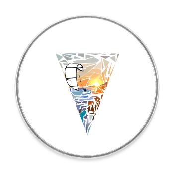 Kitesurfers - Round  fridge magnet - white - Front