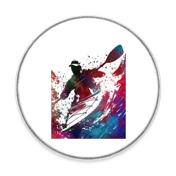 Kajaksport Kunst#Kajakfahren - Runder Kühlschrankmagnet - Weiß - Vorne