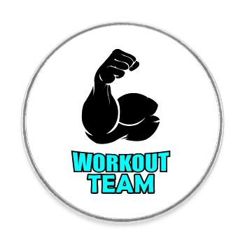 Workout Team 02 - Round  fridge magnet - white - Front