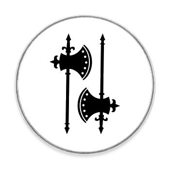 axes - Round  fridge magnet - white - Front