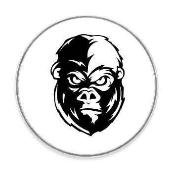gorilla face tier - Runder Kühlschrankmagnet - Weiß - Vorne