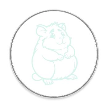 Hamster Comic Animal - Round  fridge magnet - white - Front