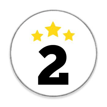 2 ans étoile - cadeau de 2 e anniversaire - Magnet rond - blanc - Devant