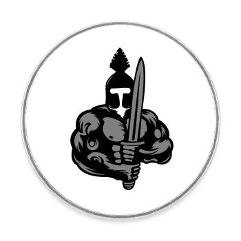 spartan warrior - Runder Kühlschrankmagnet - Weiß - Vorne