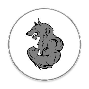 strong wolf - Runder Kühlschrankmagnet - Weiß - Vorne
