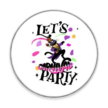 Carnival Party - Round  fridge magnet - white - Front
