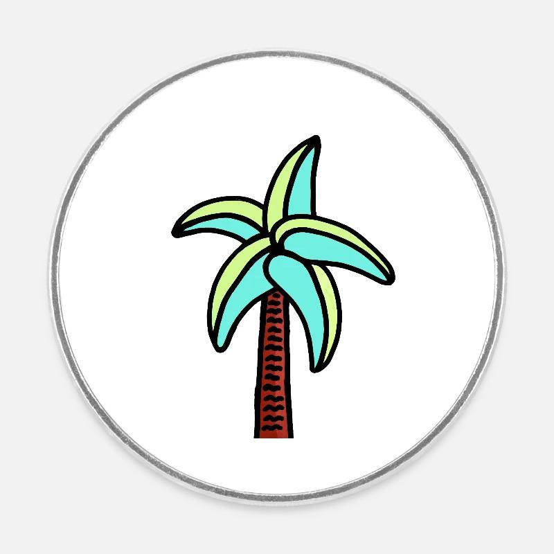 LE PALMIER ORIGINAL - Magnet rond - blanc