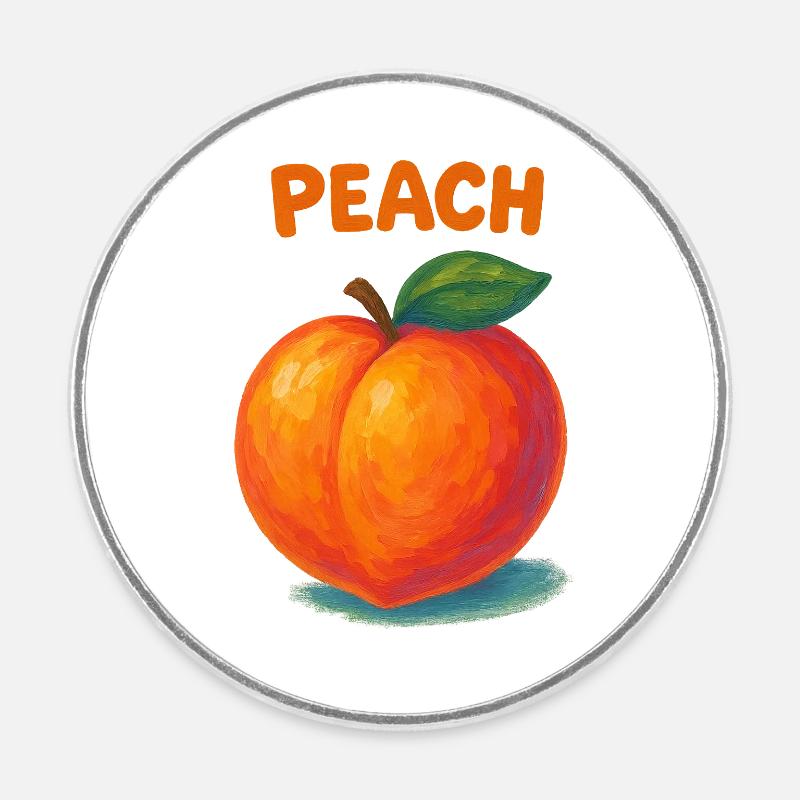 Illustration pêche heureuse - Magnet rond - blanc