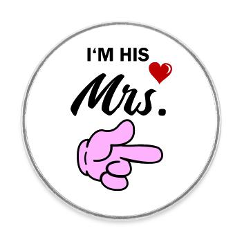 im his mrs - Runder Kühlschrankmagnet - Weiß - Vorne