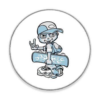 Skater boy flex - Runder Kühlschrankmagnet - Weiß - Vorne