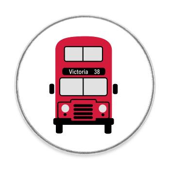 London - Round  fridge magnet - white - Front