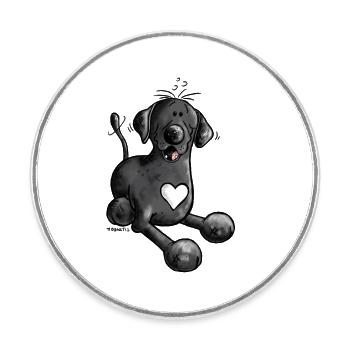 Labbi Love - Labrador Retriever - Runder Kühlschrankmagnet - Weiß - Vorne