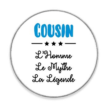Cousin - Cousine - Famille - Naissance - Bébé - Round  fridge magnet - white - Front
