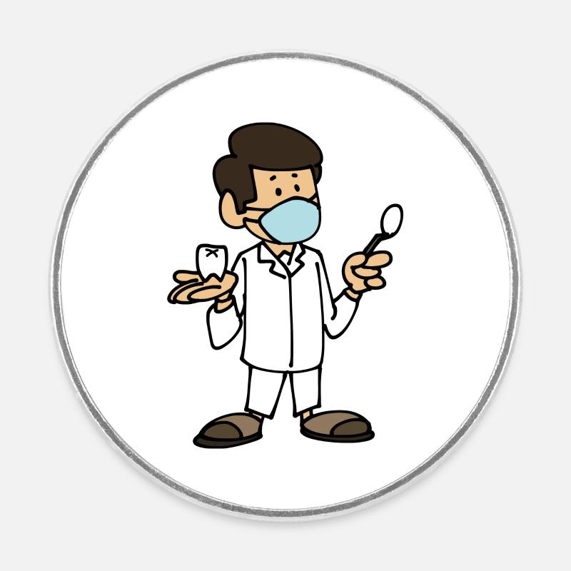 Dentist - Round  fridge magnet - white