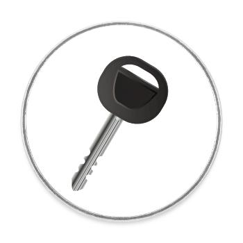 einzelner Autoschlüssel für Automobil Fans - Runder Kühlschrankmagnet - Weiß - Vorne