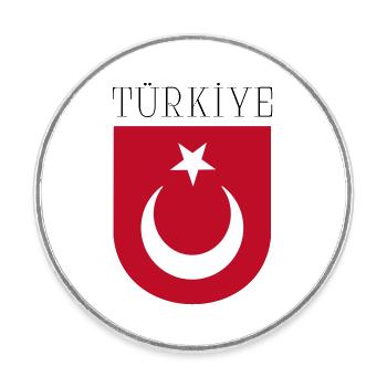 Turquie Türkiye - Magnet rond - blanc - Devant