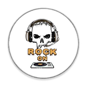 Musique rock sur - Magnet rond - blanc - Devant