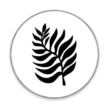 Plantes végétales - Magnet rond - blanc - Devant
